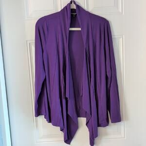 Urban Coco Purple Draped Open Front Cardigan XL Lightweight Stretch Layering